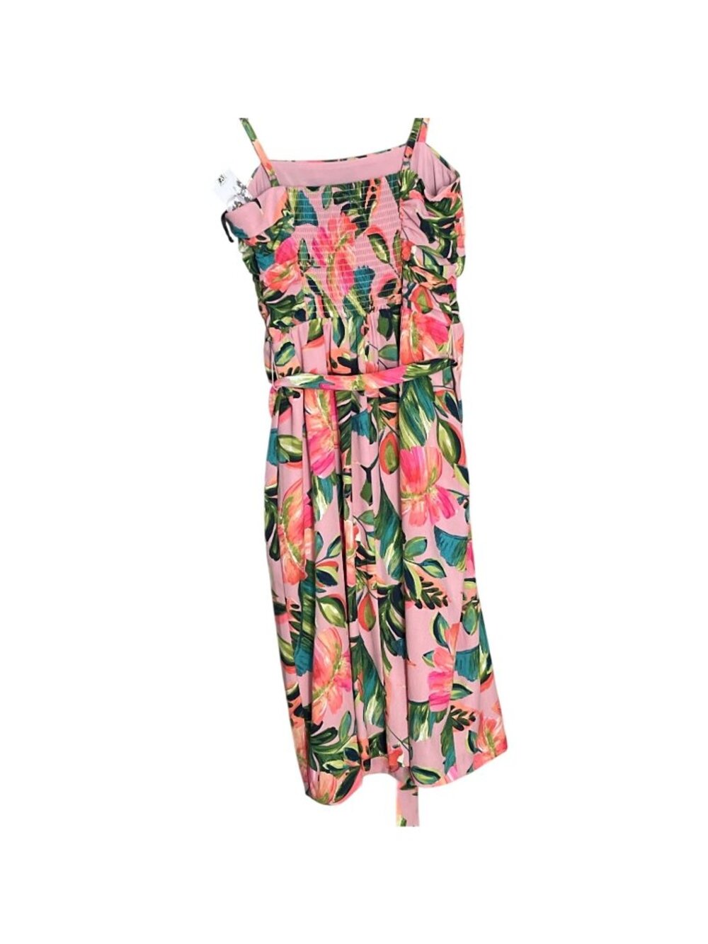Kensie Floral Pleated Midi Dress Pink Green A-Line Size 4 NWT Summer Boho - Picture 10 of 16